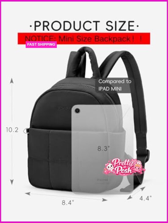 Mini Backpack for Women Nylon Lightweight Fashion Backpack Puffer Travel